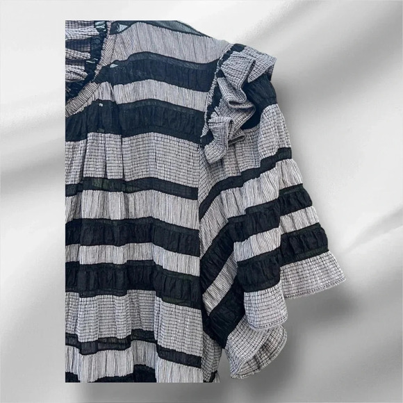 ⭐️NWOT⭐️ Hunter Bell NYC- Matthews Dress Black Stripe size S - Picture 7 of 10